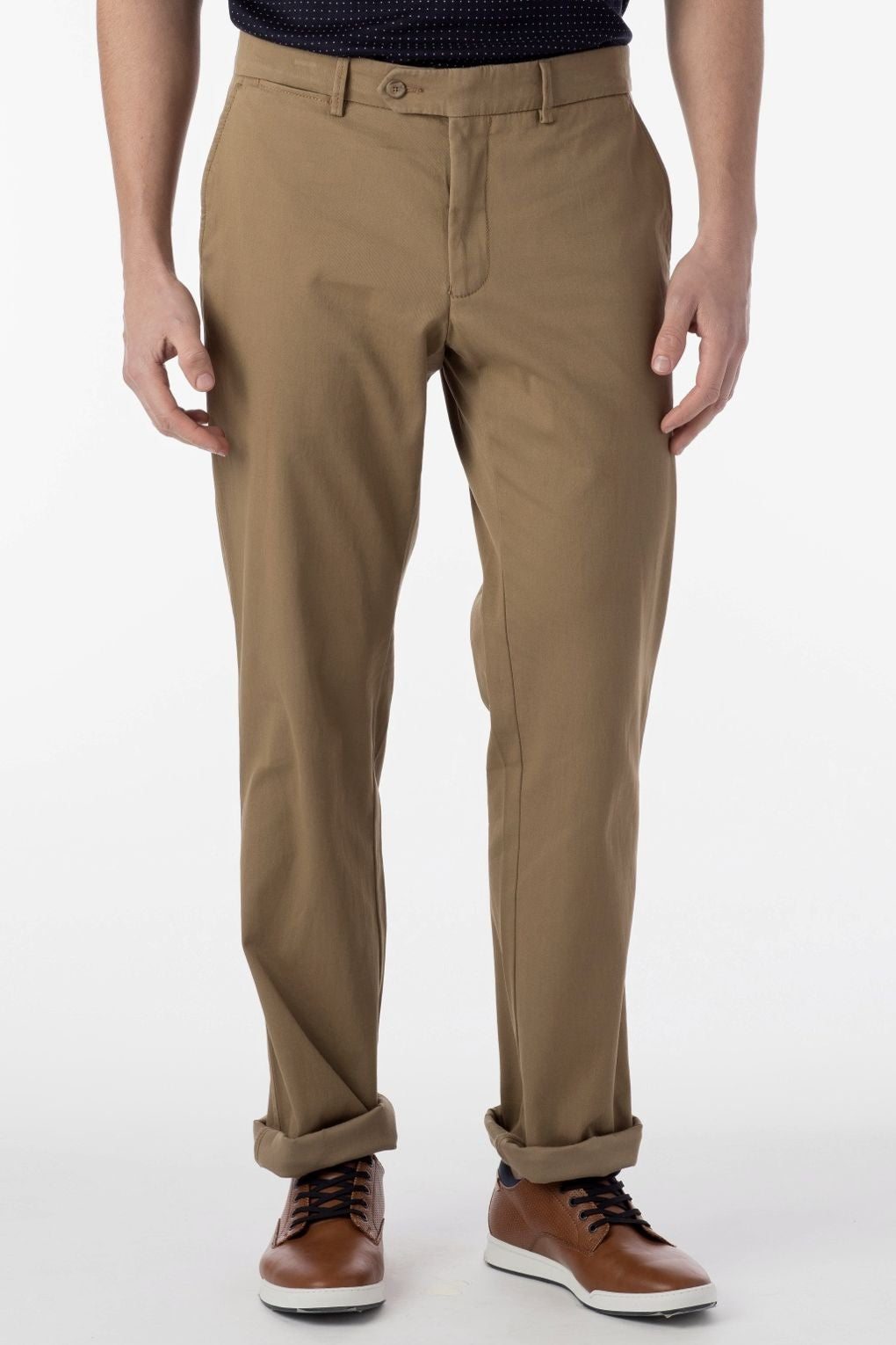 Perma Color Pima Twill Khaki Pants in British Tan (Flat Front Models) by Ballin