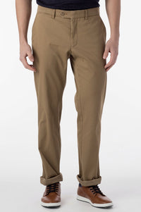 Perma Color Pima Twill Khaki Pants in British Tan (Flat Front Models) by Ballin