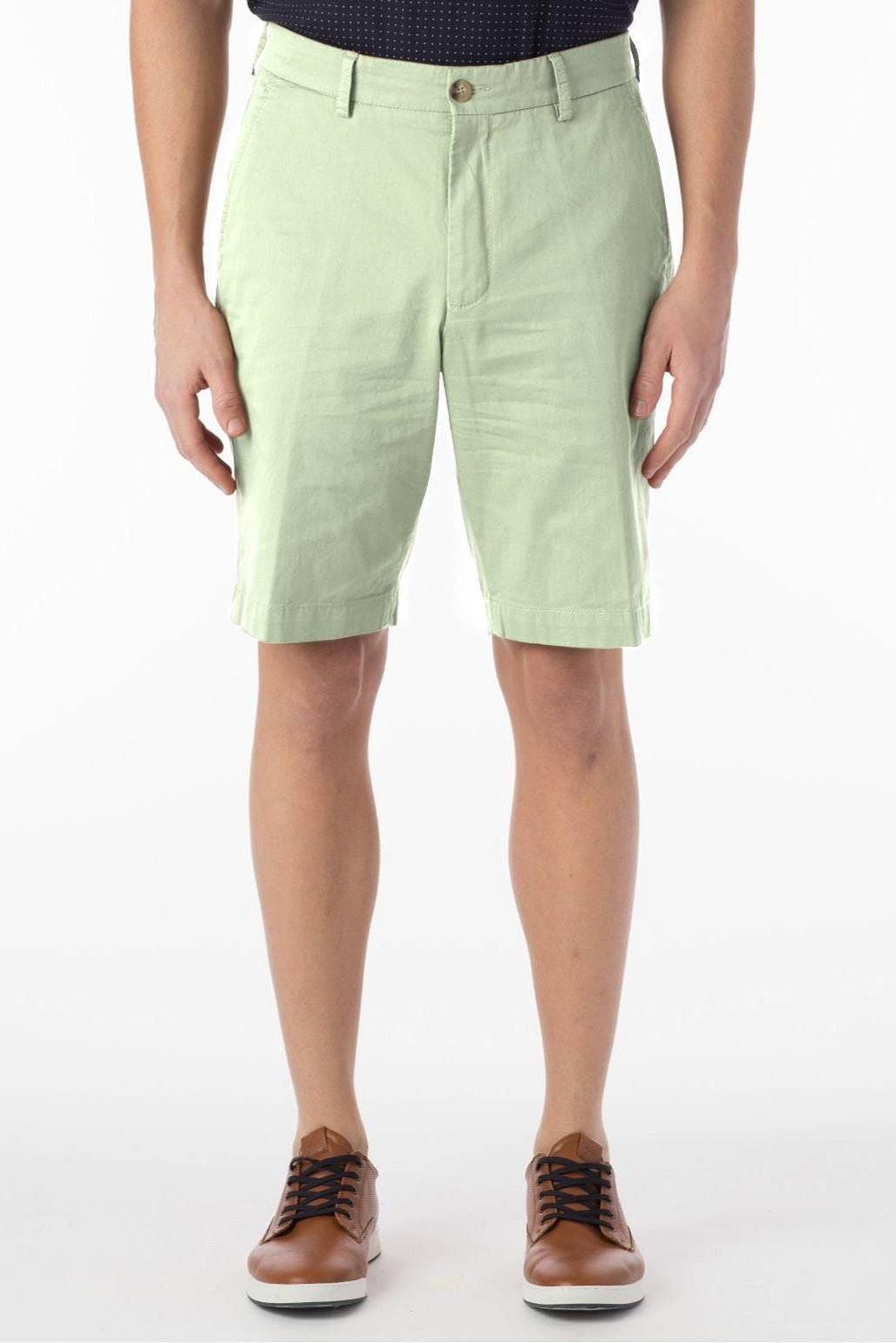 Stretch Cotton Linen Shorts in Avocado by Ballin