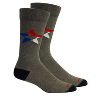 'Don't Mess with Texas' Cotton Socks in Grey Heather by Brown Dog Hosiery