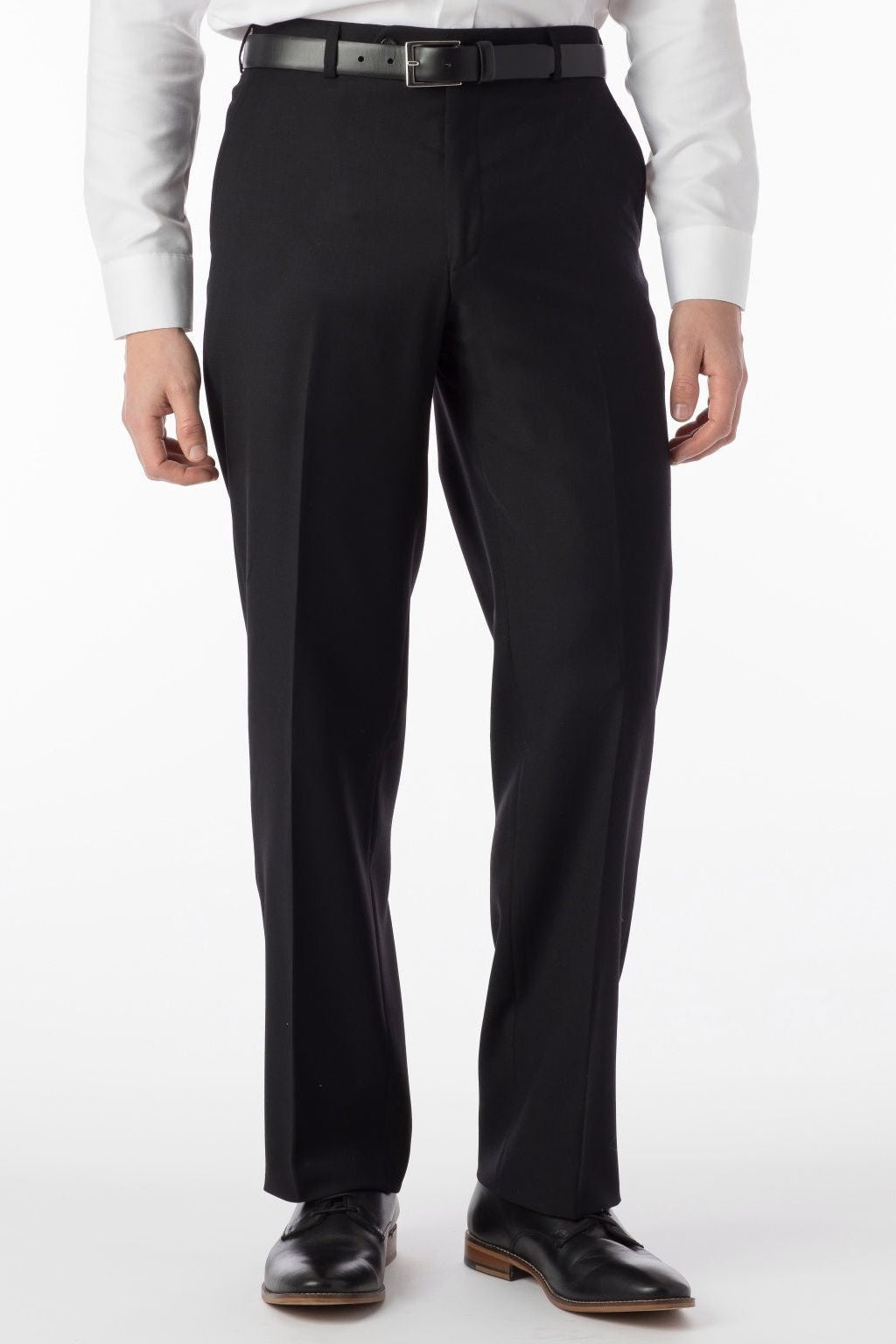Super 120s Luxury Wool Serge Comfort-EZE Trouser in Black, Size 40 (Dunhill Traditional Fit) by Ballin