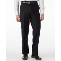 Super 120s Luxury Wool Serge Comfort-EZE Trouser in Black (Flat Front Models) by Ballin