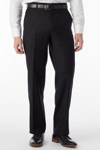 Super 120s Luxury Wool Serge Comfort-EZE Trouser in Black, Size 40 (Dunhill Traditional Fit) by Ballin
