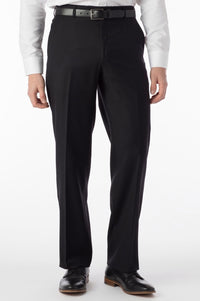 Super 120s Luxury Wool Serge Comfort-EZE Trouser in Black, Size 40 (Dunhill Traditional Fit) by Ballin