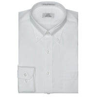 The Standard White - Wrinkle-Free Pinpoint Cotton Dress Shirt with Button-Down Collar by Cooper & Stewart