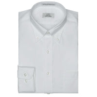 The Standard White - Wrinkle-Free Pinpoint Oxford Cotton Dress Shirt with Button-Down Collar, Size 17 1/2 - 36-37 (Tall Fit) by Cooper & Stewart