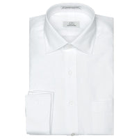 The Jean-Pierre - Wrinkle-Free Pinpoint Cotton French Cuff Dress Shirt in White by Cooper & Stewart
