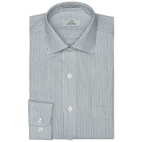 The Franklin Black - Wrinkle-Free Satin Stripe Cotton Dress Shirt (Size 15 1/2 - 32/33) by Cooper & Stewart