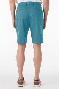 Techno-Cotton Sateen Performance Shorts in Aqua by Ballin