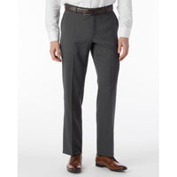 Super 120s Wool Gabardine Comfort-EZE Trouser in Medium Grey, Size 30 (Dunhill Traditional Fit) by Ballin