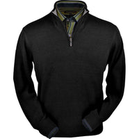 Royal Alpaca Half-Zip Mock Neck Sweater in Black by Peru Unlimited