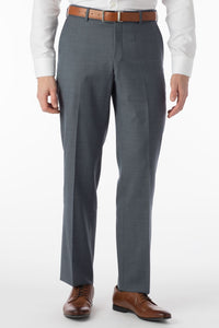 Super 120s Luxury Wool Serge Comfort-EZE Trouser in Slate Blue (Flat Front Models) by Ballin