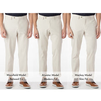 Perma Color Pima Twill Khaki Pants in Bone (Flat Front Models) by Ballin