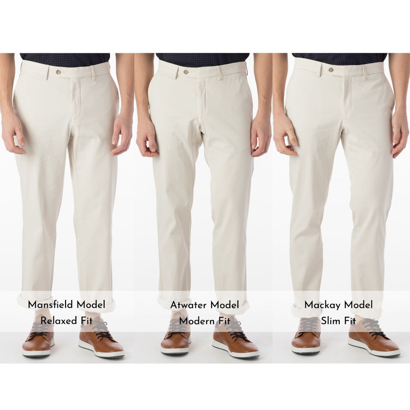 Perma Color Pima Twill Khaki Pants in Bone (Flat Front Models) by Ball