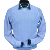 Baby Alpaca 'Links Stitch' Sweatshirt-Style Crew Neck Sweater in Sea Blue by Peru Unlimited