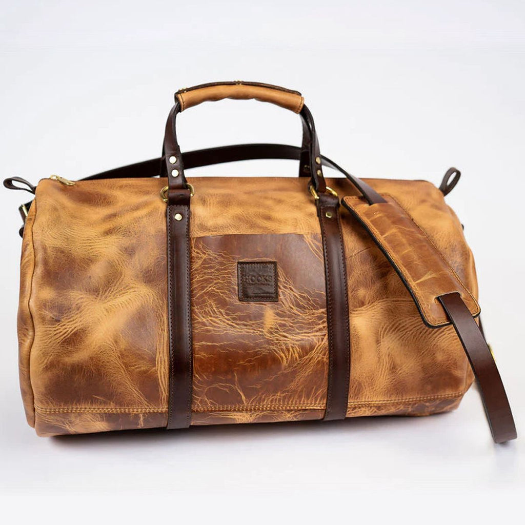 Black Montana Horween Leather Duffle Bag by Hooks Crafted Leather Co