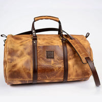 Natural Classic Horween Leather Duffle Bag by Hooks Crafted Leather Co