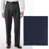 Super 120s Luxury Wool Serge Comfort-EZE Trouser in Navy Mix (Manchester Pleated Model) by Ballin
