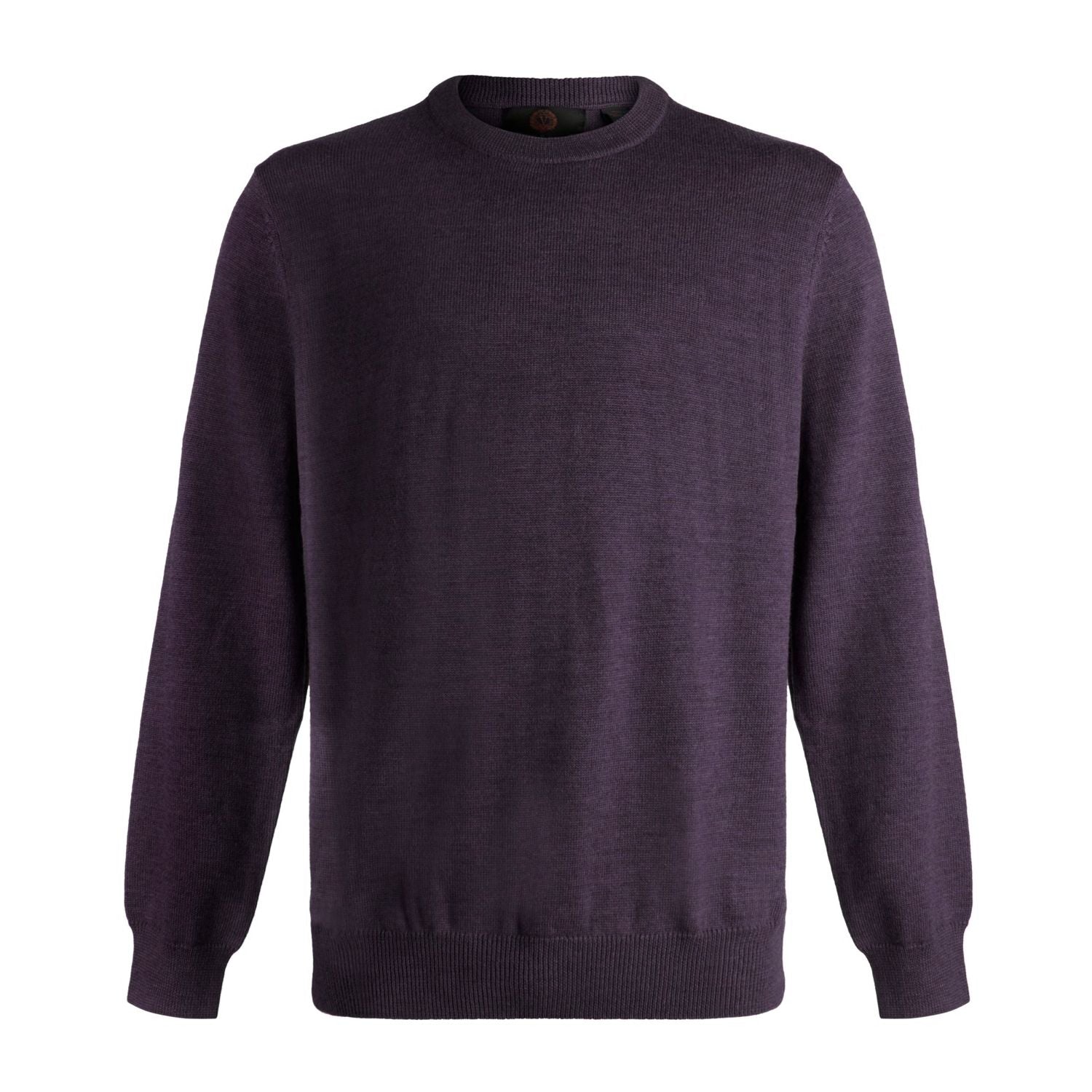 Extra Fine 'Zegna Baruffa' Merino Wool Crew Neck Sweater in Mulberry by Viyella