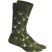 'Eli' Deer Antler Cotton Socks in Sage by Brown Dog Hosiery