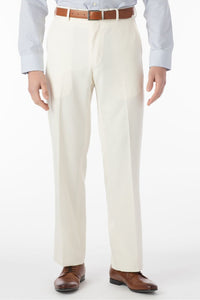 Comfort-EZE Micro Nano Performance Gabardine Trouser in Oyster, Size 40 (Dunhill Traditional Fit) by Ballin