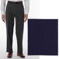 Super 120s Wool Gabardine Comfort-EZE Trouser in Mariner (Manchester Pleated Model) by Ballin