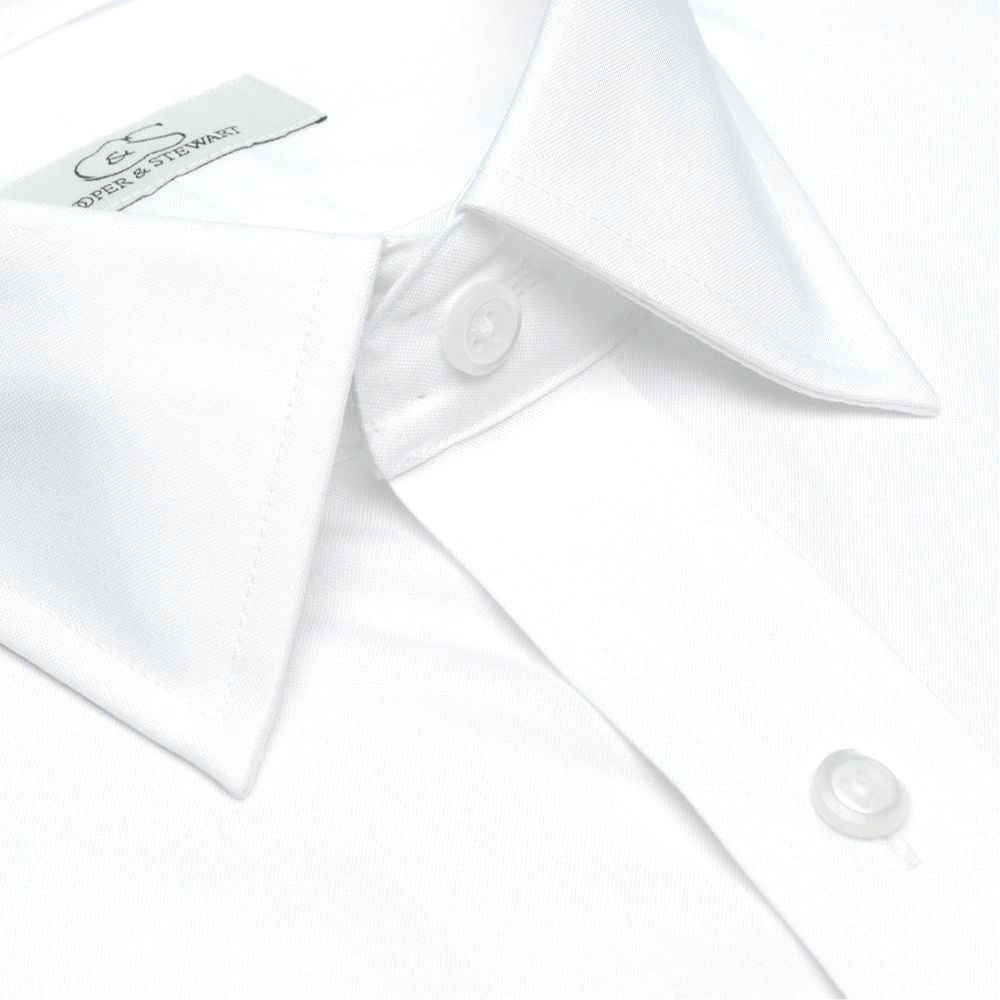 Pinpoint Solid White Non-iron Dress Shirt, Cotton Shirts