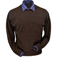 Royal Alpaca Crew Neck Sweater in Chocolate Heather by Peru Unlimited
