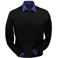 Royal Alpaca Crew Neck Sweater in Black by Peru Unlimited