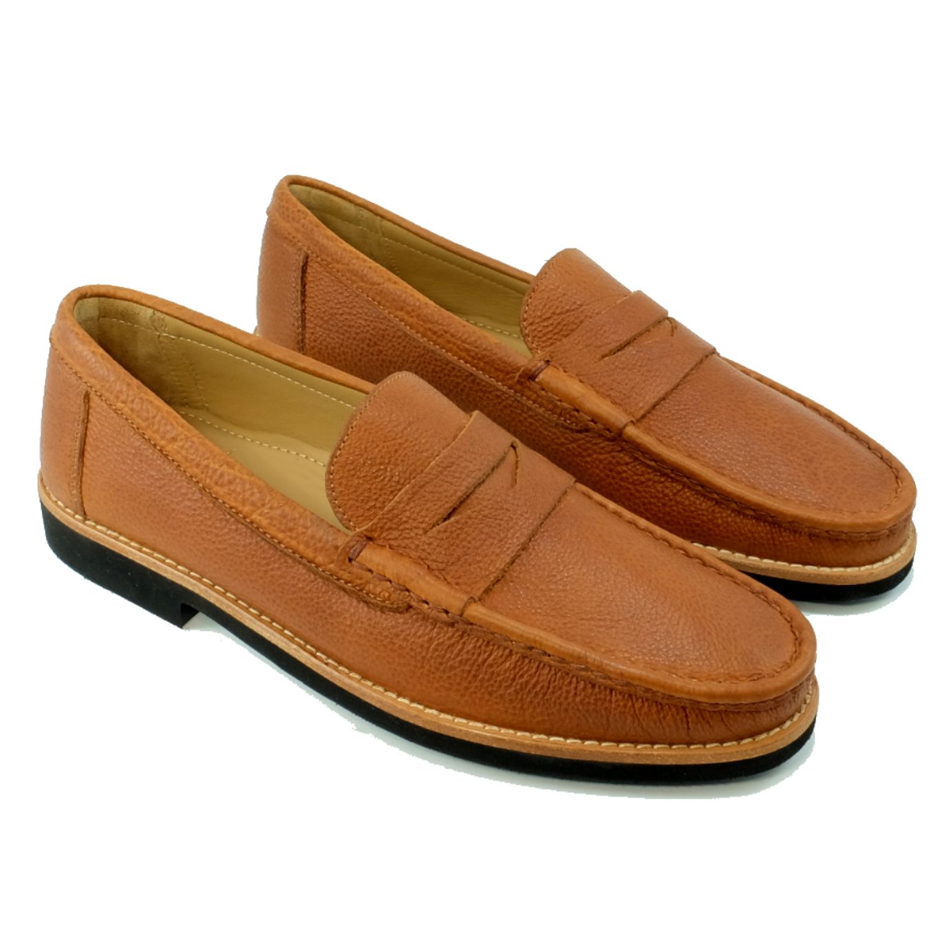 Worchester Bison Leather Penny Loafer in Tan by Alan Payne Footwear
