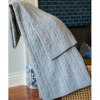 100% Cashmere Cozy Cable Throw (Choice of Colors) by Alashan Cashmere