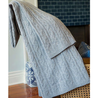 100% Cashmere Cozy Cable Throw (Choice of Colors) by Alashan Cashmere