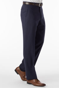 Super 120s Wool Travel Twill Comfort-EZE Trouser in New Navy, Size 38 (Dunhill Traditional Fit) by Ballin