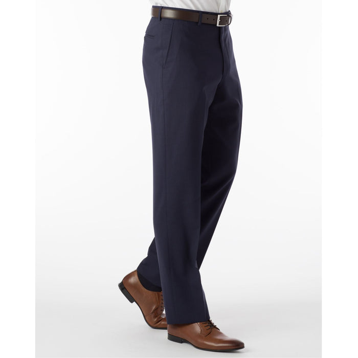 Super 120s Wool Travel Twill Comfort-EZE Trouser in New Navy, Size 36 (Dunhill Traditional Fit) by Ballin