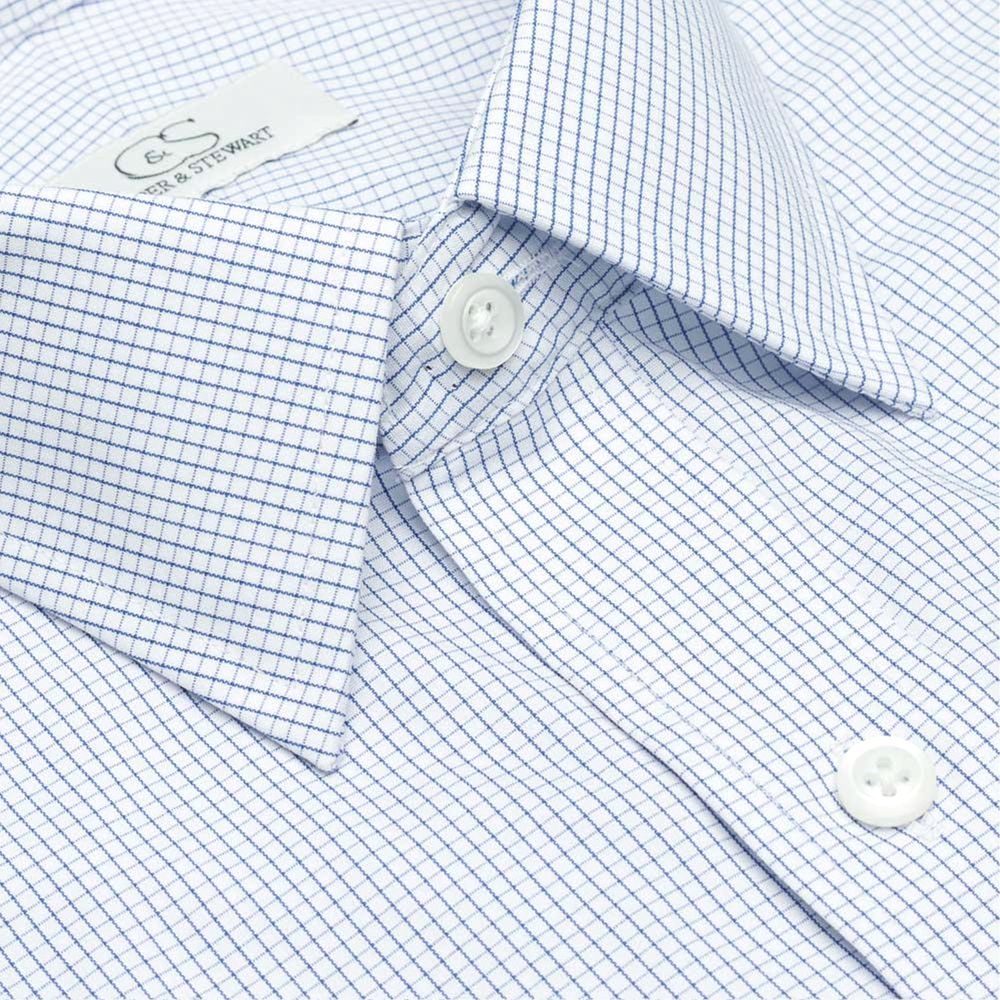 graph check dress shirt *** FINAL SALE *** Light Blue Large Graph Check Tailored Fit Dress Shirt