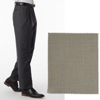 Super 120s Luxury Wool Serge Comfort-EZE Trouser in Taupe (Manchester Pleated Model) by Ballin