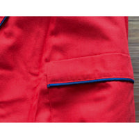 Gentleman's Cotton and Wool Blend Robe in Solid Red with Navy Piping by Viyella