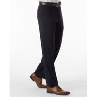 Super 120s Wool Travel Twill Comfort-EZE Trouser in Navy (Flat Front Models) by Ballin