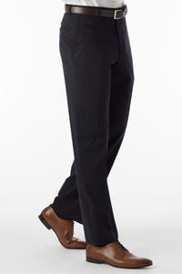 Super 120s Wool Travel Twill Comfort-EZE Trouser in Navy (Flat Front Models) by Ballin