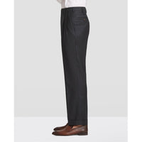 Bennett Double Pleated Super 120s Wool Stretch Fancy Trouser in Brown, Charcoal, and Black Crosshatch (Full Fit) - LIMITED EDITION by Zanella