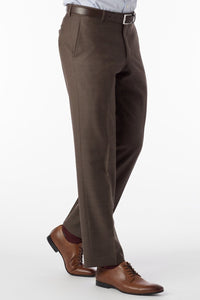 Sharkskin Super 120s Worsted Wool Comfort-EZE Trouser in Chestnut (Flat Front Models) by Ballin