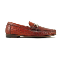 Snaffle II Gator Embossed Calfskin Bit Loafer in Brandy (Size 10 1/2 Only) by Alan Payne Footwear