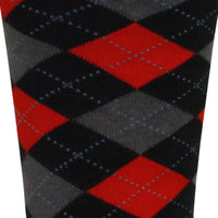 Argyle Cotton Socks in Black and Red by Brown Dog Hosiery