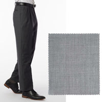 Super 120s Luxury Wool Serge Comfort-EZE Trouser in Light Grey (Manchester Pleated Model) by Ballin