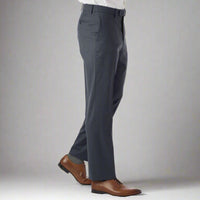 Super 130s Loro Piana Wool Gabardine Flat Front Trouser in Navy Mix by 6 East by Ballin