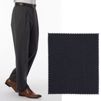 Super 120s Wool Gabardine Comfort-EZE Trouser in Charcoal (Manchester Pleated Model) by Ballin