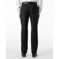 Super 120s Luxury Wool Serge Comfort-EZE Trouser in Black (Flat Front Models) by Ballin