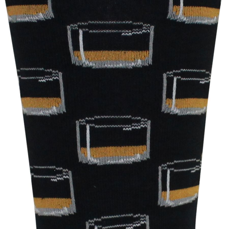 'Neat' Bourbon Pattern Cotton Socks in Navy by Brown Dog Hosiery