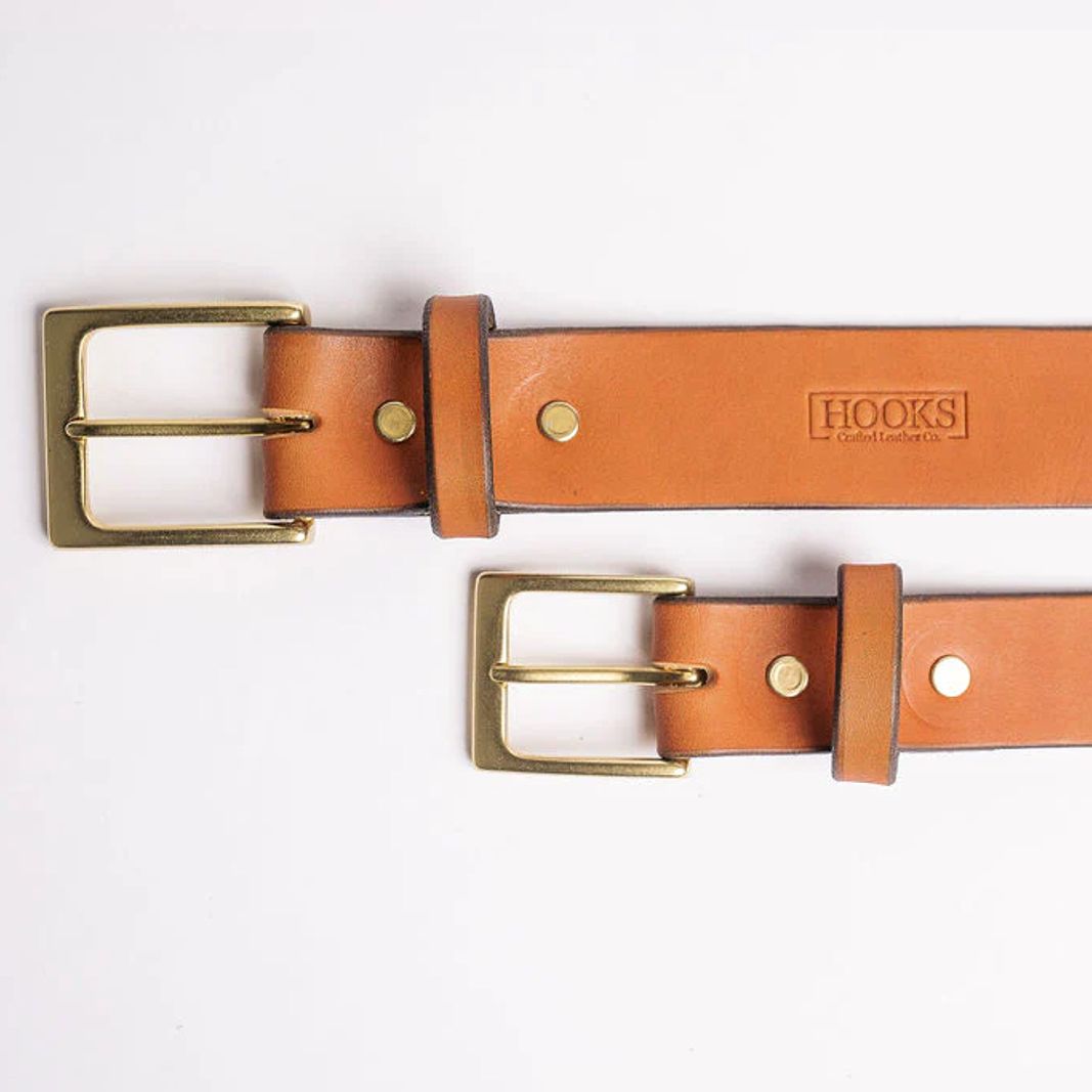 English Tan Bridle Leather Belt by Hooks Crafted Leather Co
