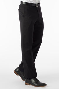 Super 120s Wool Gabardine Comfort-EZE Trouser in Black, Size 40 (Dunhill Traditional Fit) by Ballin